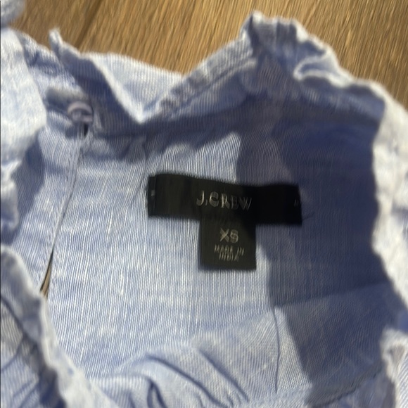 Jcrew Light Blue Ruffle Top - Picture 2 of 5